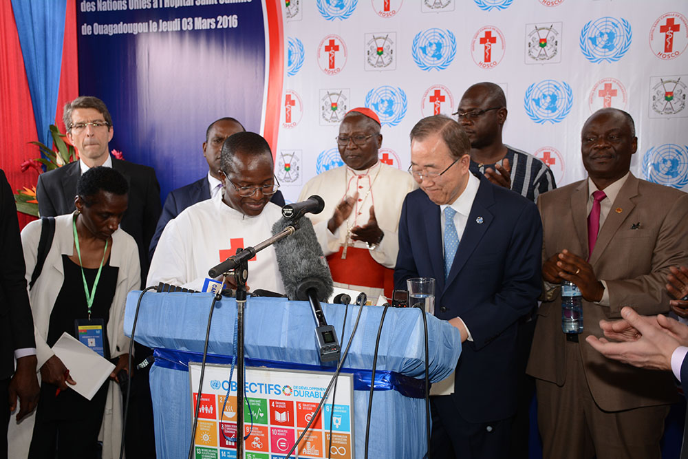 Carta de agradecimiento de Ban Ki-moon, Secretario de la ONU,  a los Religiosos Camilos de Burkina Faso.