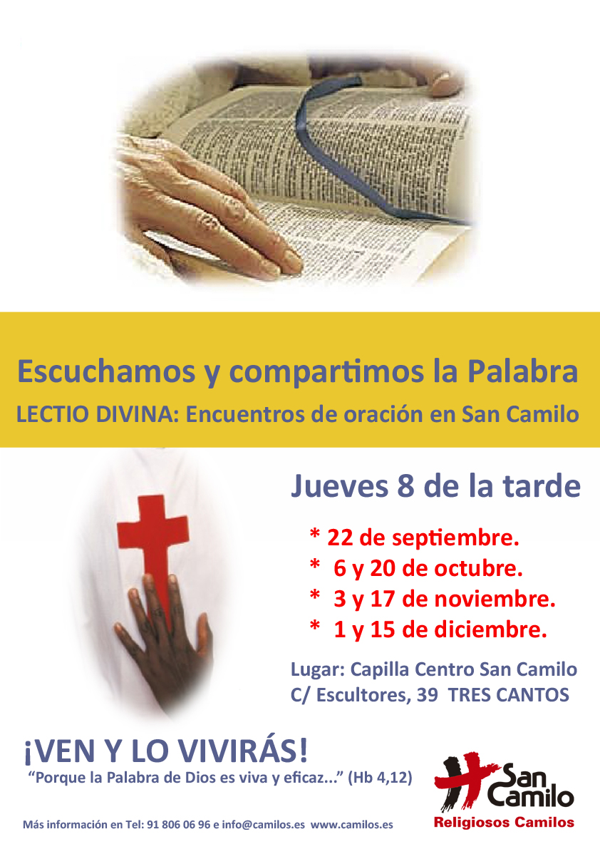 El 22 de septiembre se reinician los Encuentros de Oración de San Camilo